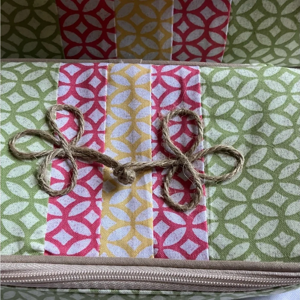ONCE UPON A Rose Green Patterned Cosmetic Bag Set(2)